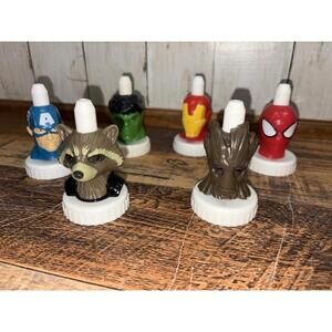 Good 2 Grow Juice Toppers Super Heroes Marvel Avengers Lot Of 6